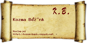 Kozma Bánk névjegykártya